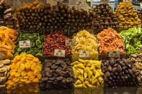 ripe sweet fruits in boxes