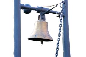 Bell with chain, Isolated at white