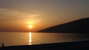 Orange Sunset Sea