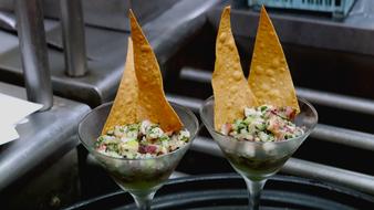Vegetable tasty snack in a glass