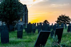 cemetery burial coffins