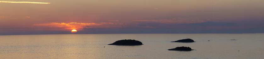Sunset over the Sea Water