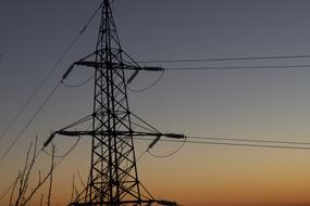 Electricity lines at Moon Dusk
