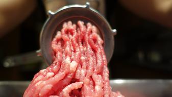 red raw minced pig meat