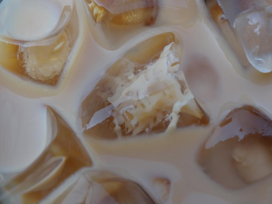 milkshake with ice cubes