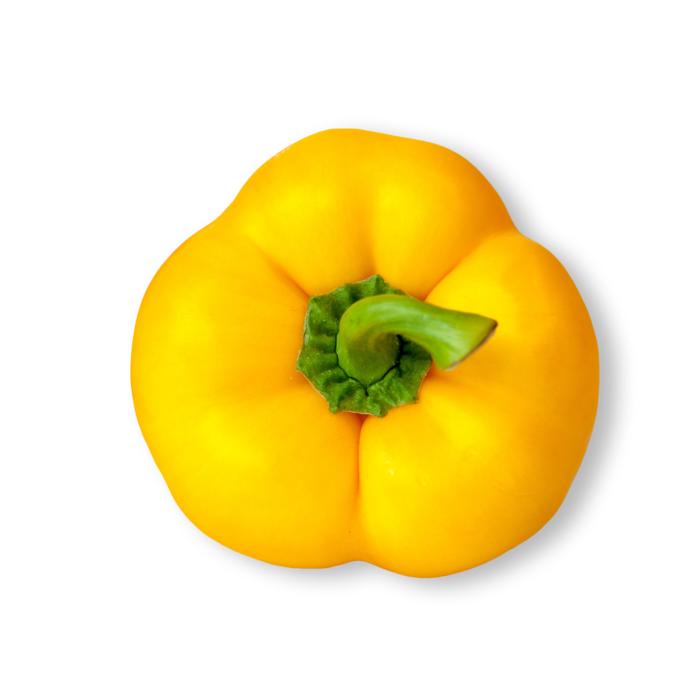 yellow pepper on white background