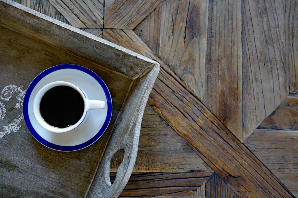 bitter coffee in a box on the table