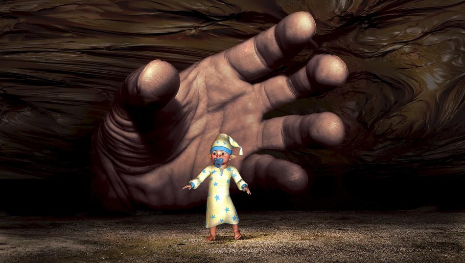 Fantasy Surreal Child and hand art