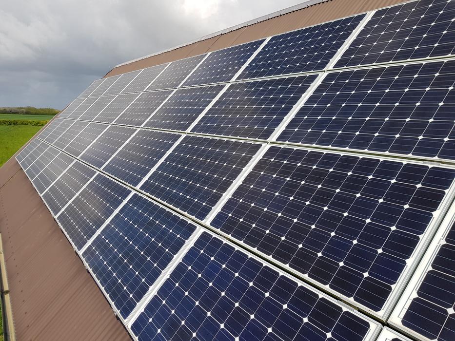 Commercial Solar panels in countryside