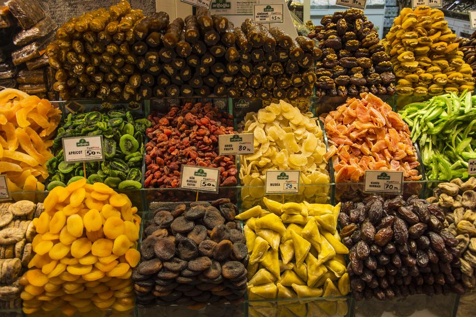 ripe sweet fruits in boxes