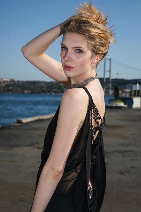 a beautiful girl in a gorgeous dress