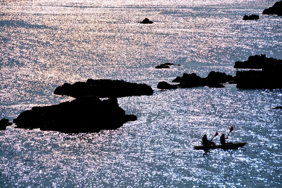 Sea Sunset Canoeing