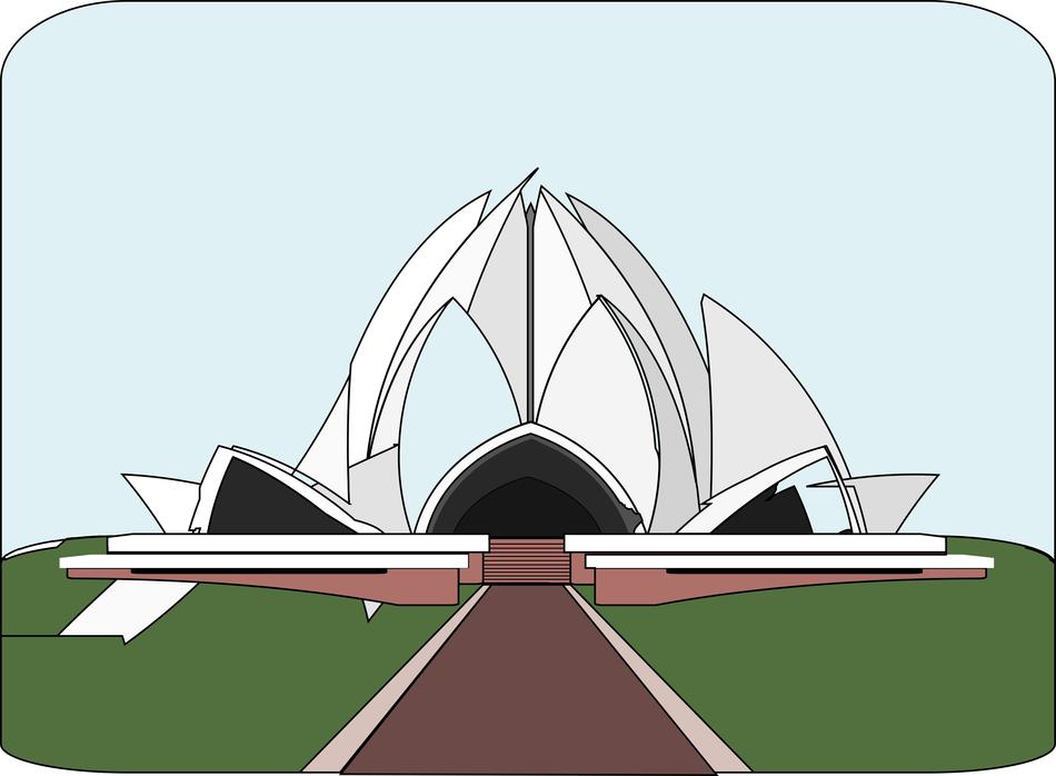 graphic lotus temple india temple