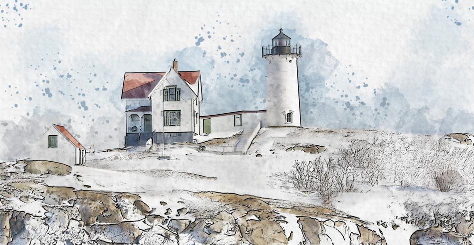 artwork digital of light house