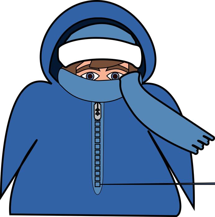 graphic shivering boy clipart