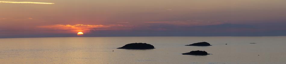 Sunset over the Sea Water