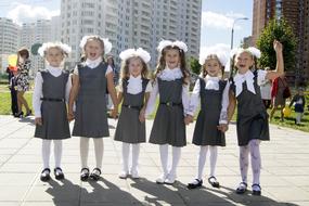 photos of cheerful first graders
