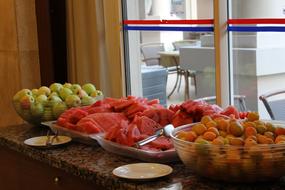 Tasty fruit on the window