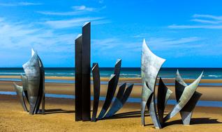 iron sculpture on the beach