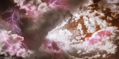 dark clouds with lightning during a thunderstorm