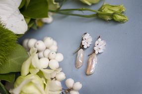 earrings with stones and berries