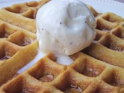 sweet waffles with ice cream