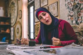 Girl Art working