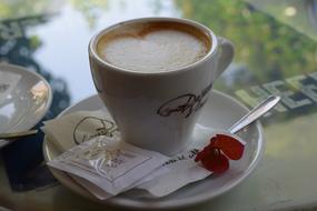 sugar in bags and coffee