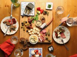 dinner is delicious on the table