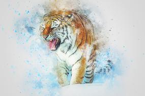 tiger roar animal art abstract