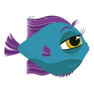 fish rock blue purple ocean sea