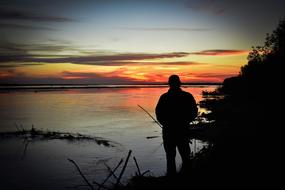 Sunset Silhouette River