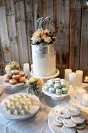 Sweet holiday desserts on the table