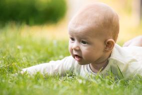 Child on Grass Nature