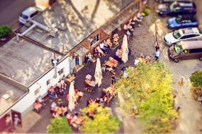 restaurant on the street where people relax