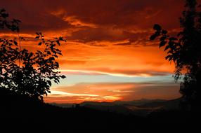 Sunset Pauri Garhwal Red