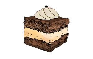 piece of chocolate delicious cream cake