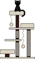 graphic cat tower pet