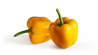 yellow peppers on a white background