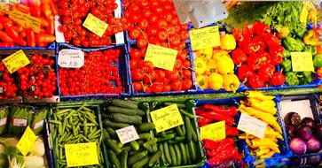 Fresh fruits and vegetables at the market
