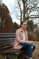 Girl on Bank in Park
