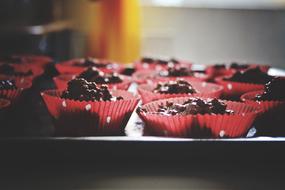 Chocolate dessert in a red wrapper