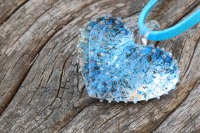 blue heart on a string