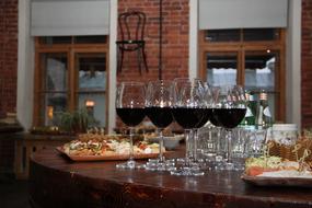 red delicious wine in glasses on the table