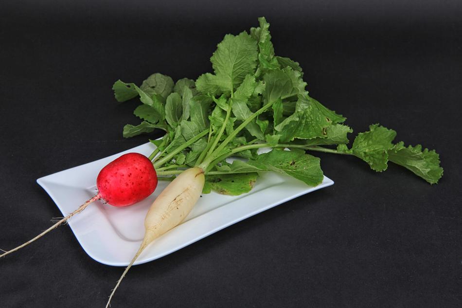 Delicious ripe radishes on the table