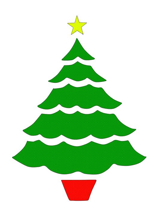 green Christmas tree with a star