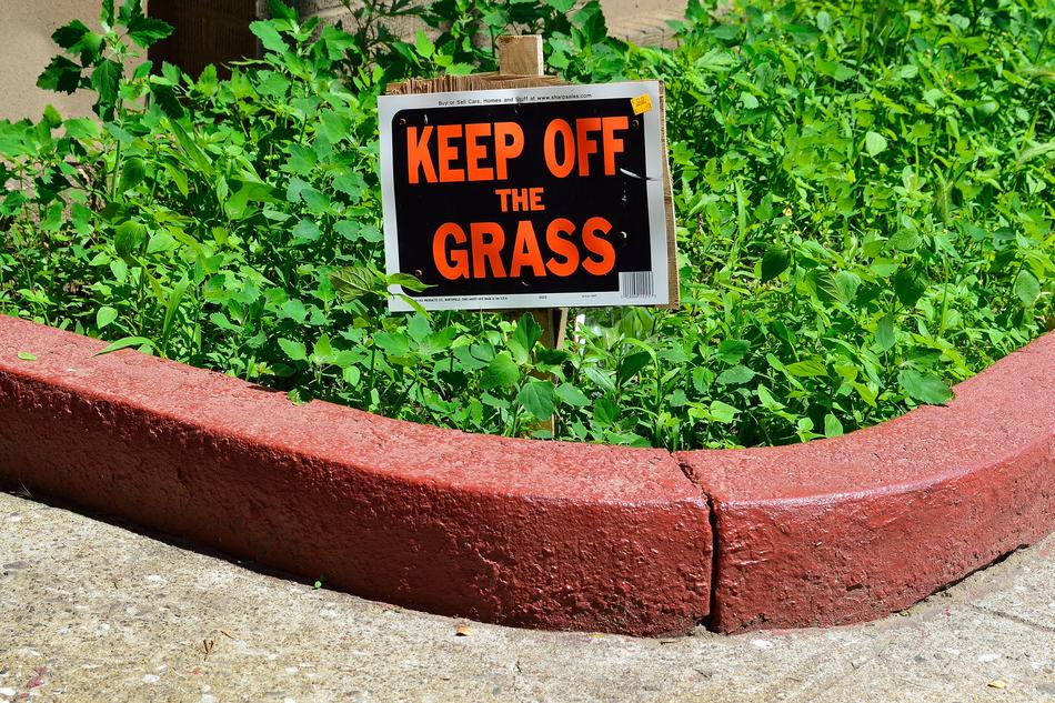 Keep Off Grass Sign Lawn