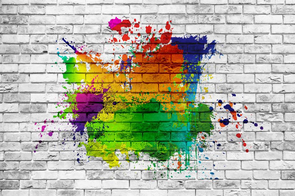 Brick Wall White Embroidery