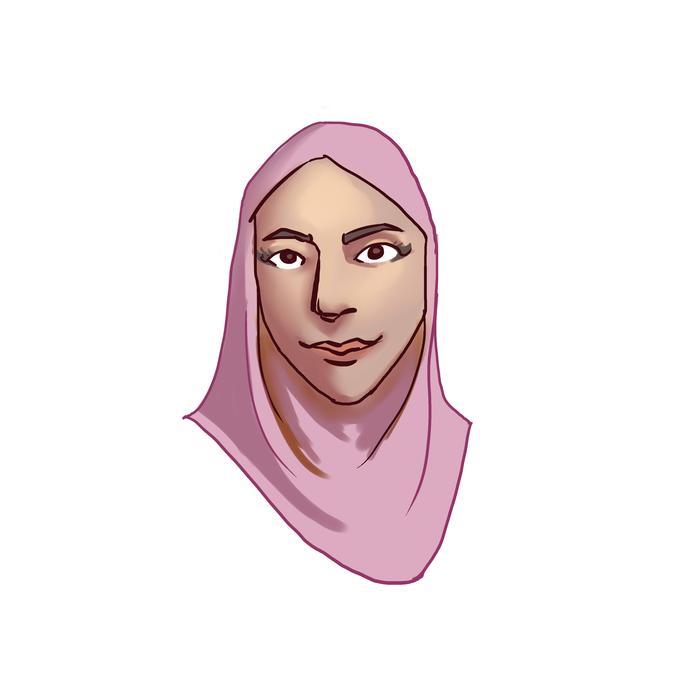 pink scarf girl