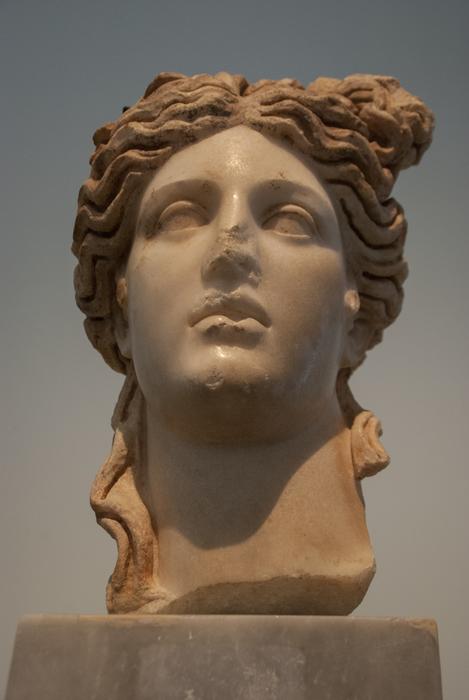 sculpture of a girl's head